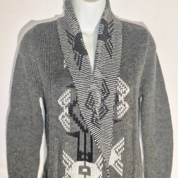 RUE21 Southwestern design Cardigan long sweater 100% Acrylic in size Small - Picture 8 of 16